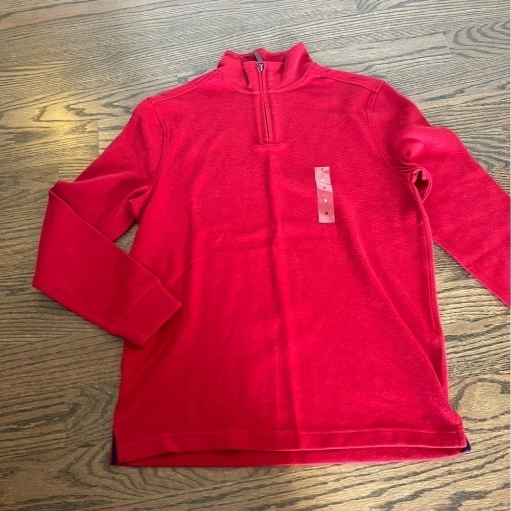 NWOT mens red Club room 1/4 zip pullover sweater size small
